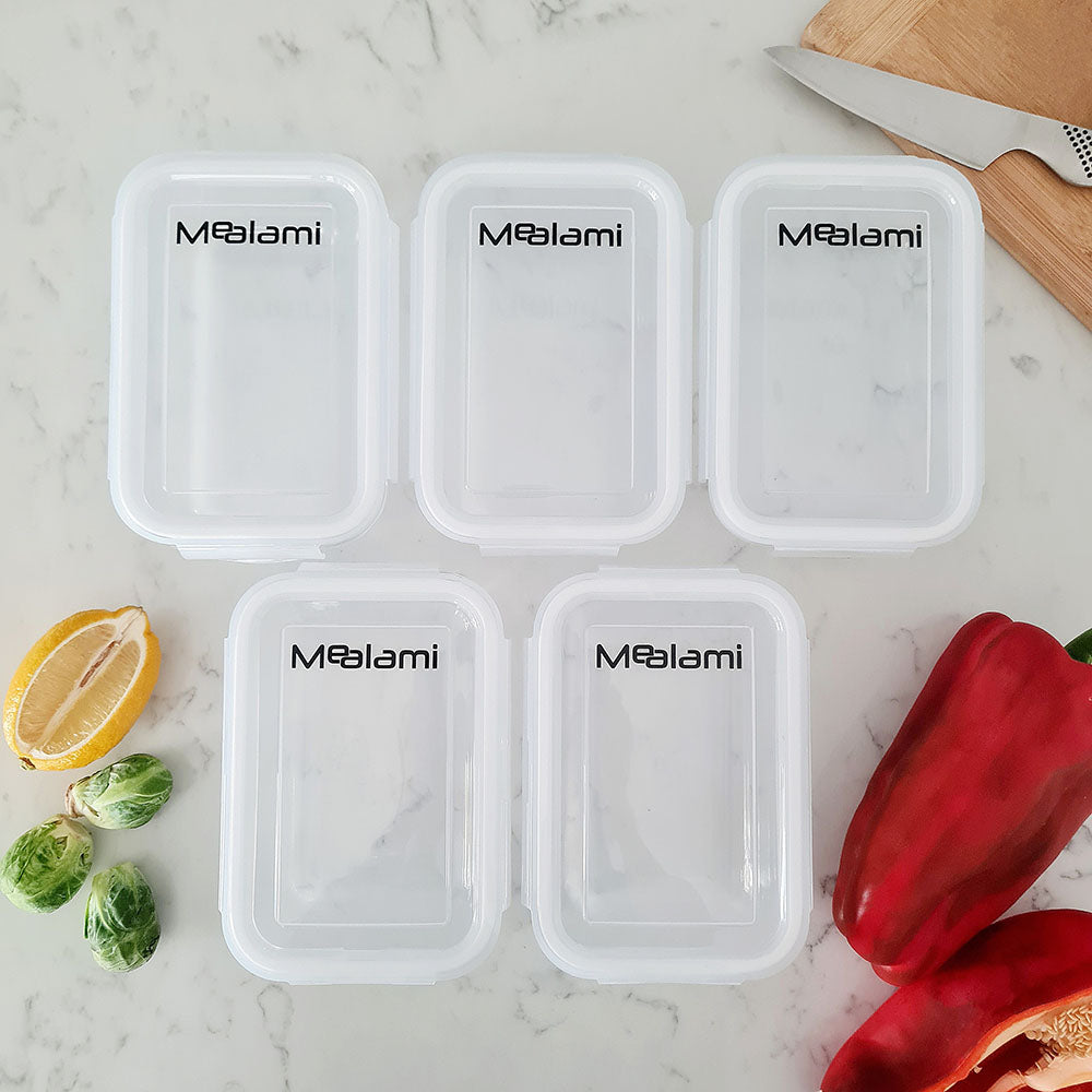 Glass Meal Prep Containers (5 Piece Set) | Borosilicate Leak Proof